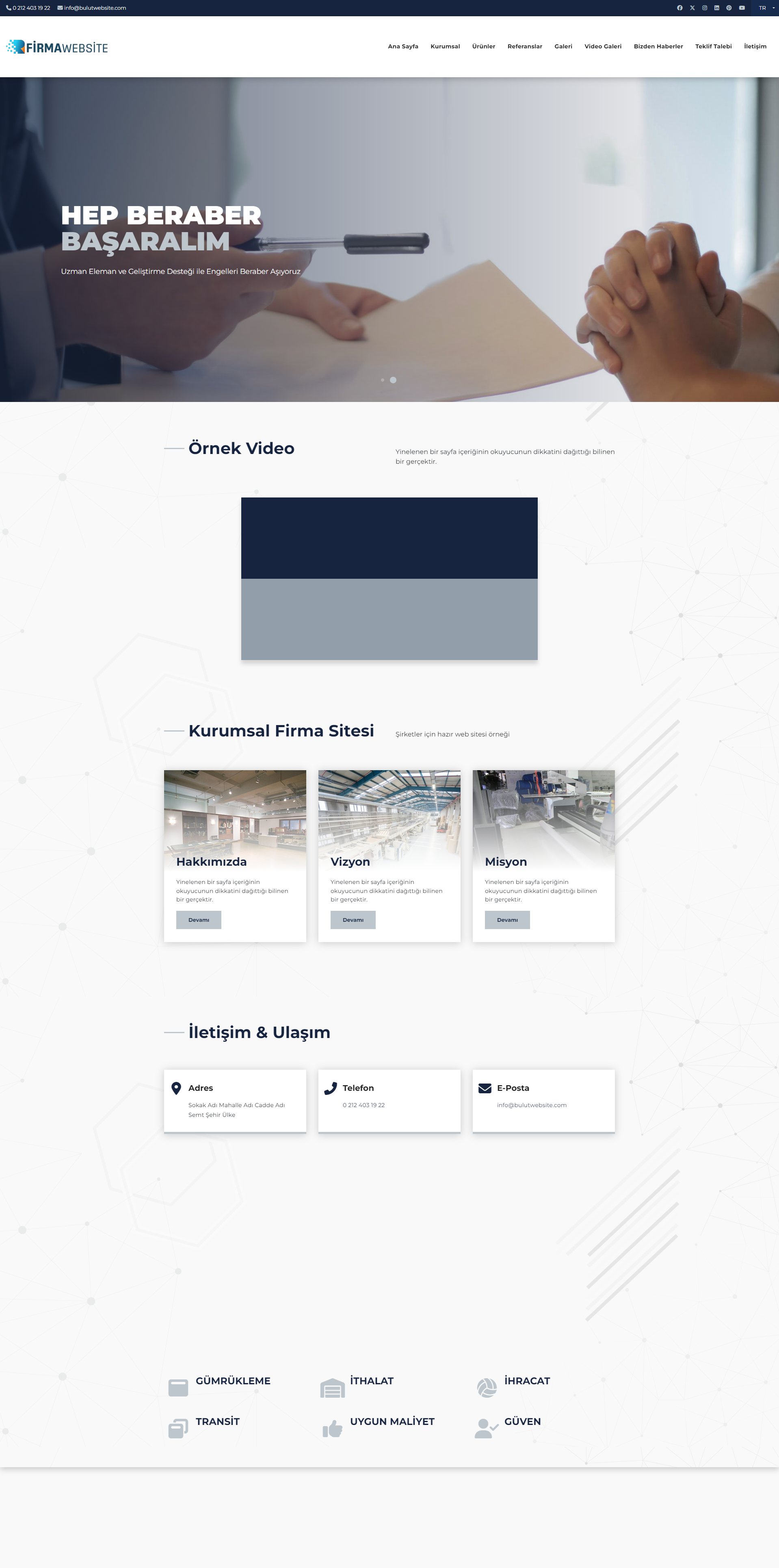 Kurumsal web site örnek önizlemesi
